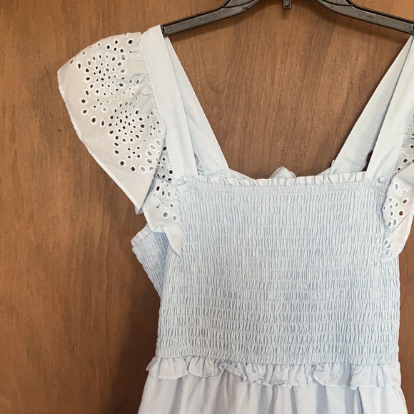 Relisted LC Lauren Conrad floral eyelet detail smock top tie back dress XL XXL - Picture 7 of 17